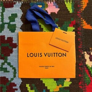 NEW Louis Vuitton Orange Shopping Bag and Card
